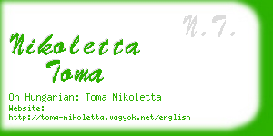 nikoletta toma business card